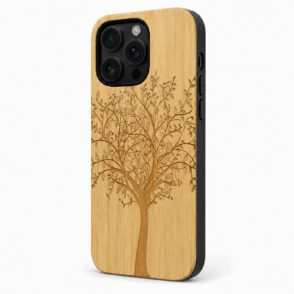 Eden Lebensbaum Bambus Case für iPhone 16 Pro und 16 Pro Max – Lautstärke- und Actiontaste