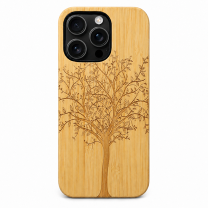 Eden Lebensbaum Bambus Case für iPhone 16 Pro und 16 Pro Max – Rückansicht