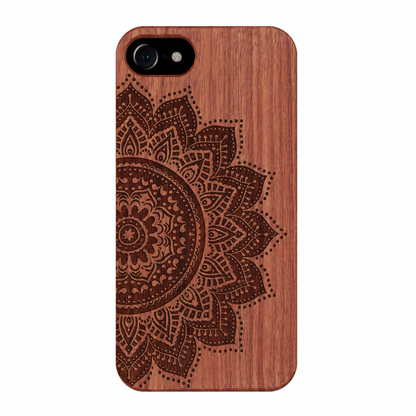 Mandala Eden Case aus Rosenholz für iPhone 6/6S/7/8/SE 2020/SE 2022 – Rückansicht