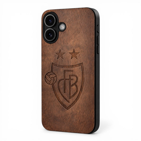 FC Basel Eden Case made with Walnut Wood for the iPhone 16 with MagSafe
