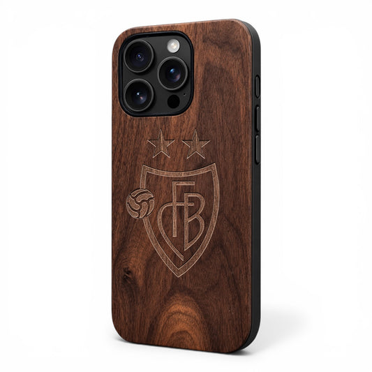 FC Basel Eden Case made of walnut wood for the iPhone 16 Pro Max with MagSafe