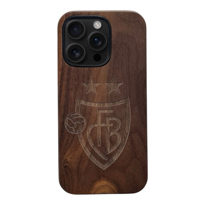 FC Basel Eden Case made of walnut wood for the iPhone 16 Pro Max with MagSafe