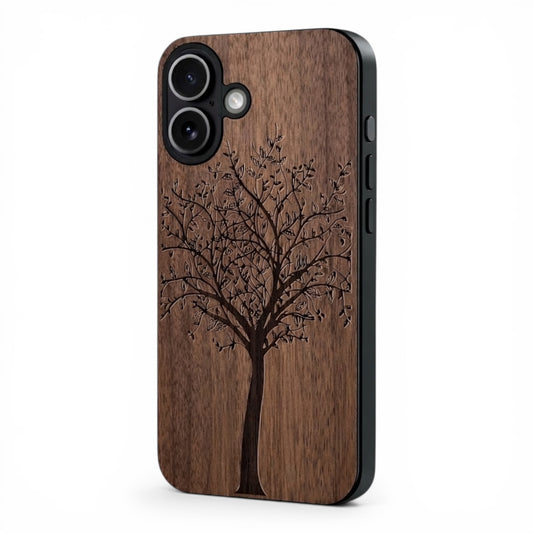 Tree of Life Eden Case made with Walnut Wood for the iPhone 16 with MagSafe