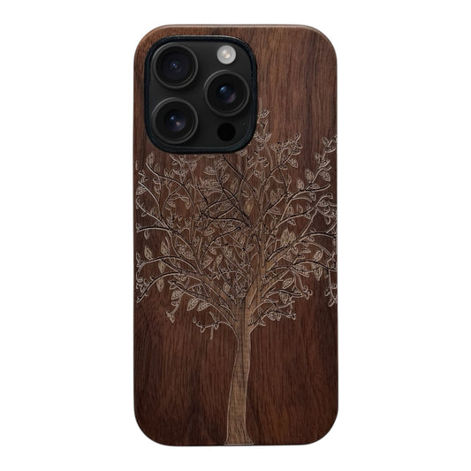 Tree of Life Eden Case made with Walnut Wood for the iPhone 16 Pro