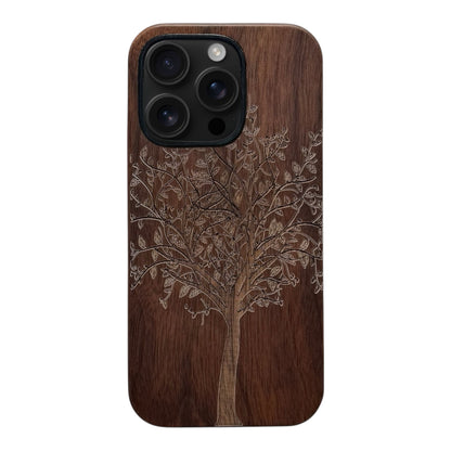 Lebensbaum Eden Case aus Nussbaumholz für das iPhone 16 Pro Max mit MagSafe