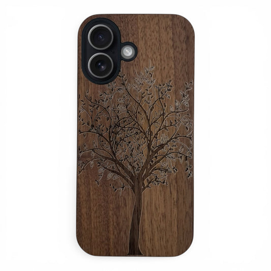 Tree of Life Eden Case made with Walnut Wood for the iPhone 16 with MagSafe