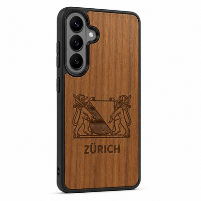 Zürich Wappen Eden Case aus Nussbaumholz für das Samsung Galaxy S26 mit MagSafe
