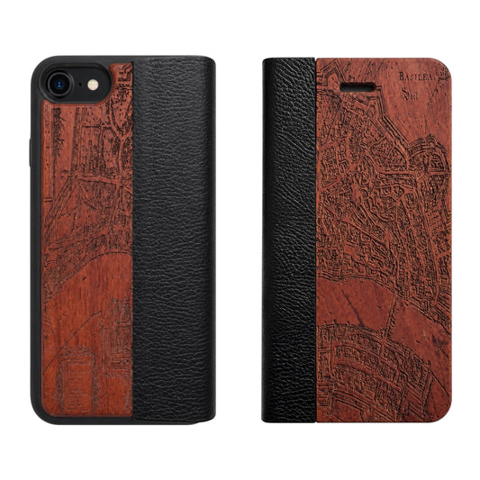 Basel Merian Eden Wallet Case aus Rosenholz für das iPhone 6/6s/7/8/SE