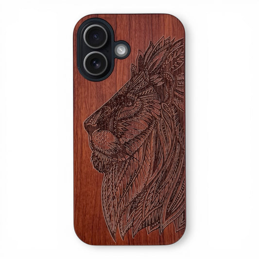 Lion Eden Case made with Rose Wood for the iPhone 16 with MagSafe