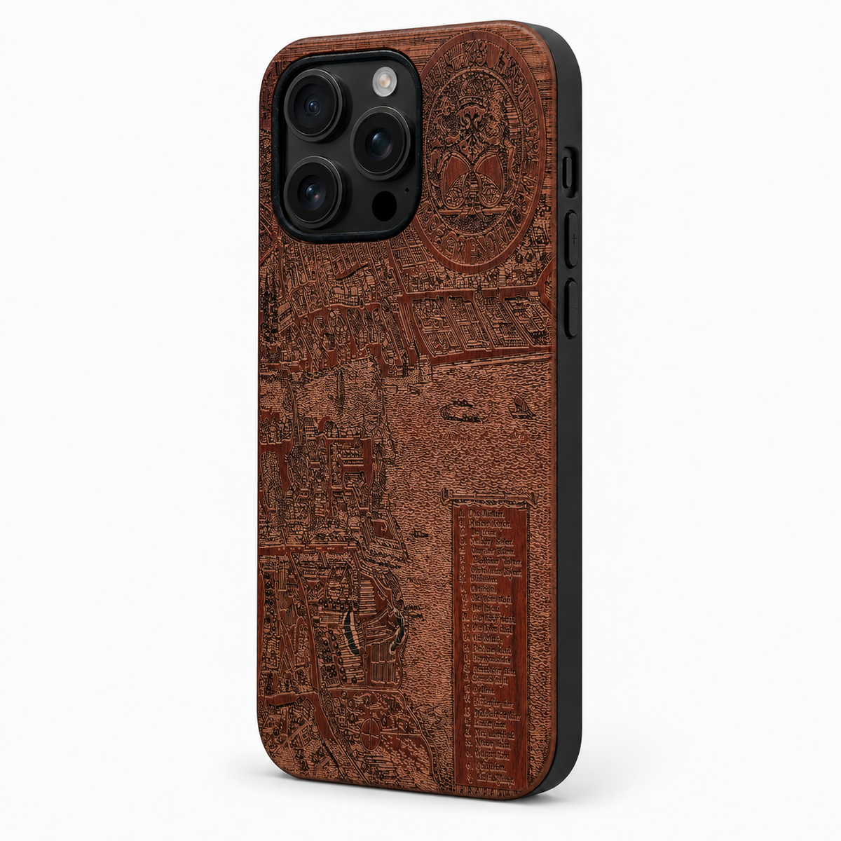 Eden Zürich Merian Nussbaum Case für iPhone 16 Pro und 16 Pro Max – Lautstärke- und Actiontaste