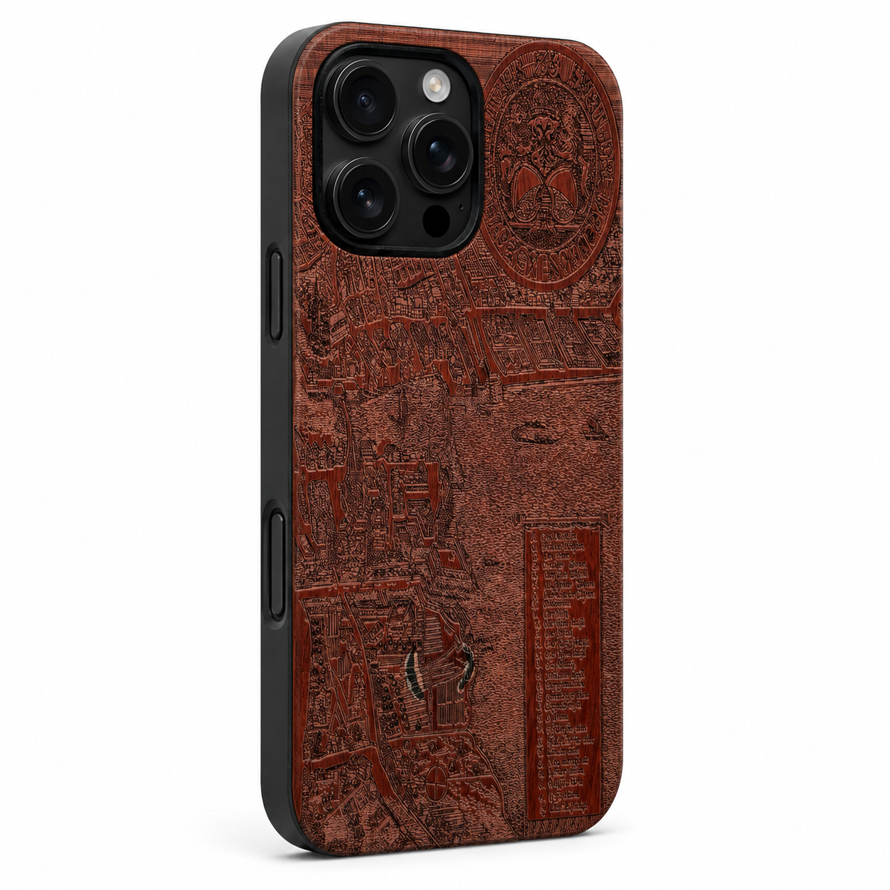Eden Zürich Merian Rosenholz Case für iPhone 16 Pro und 16 Pro Max – schwarze Camera-Control-Taste