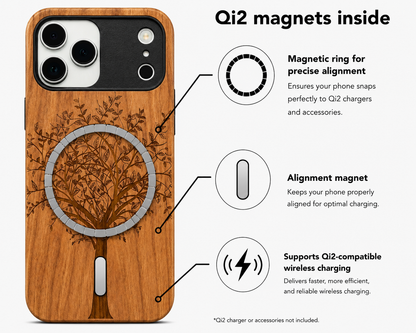 Tree of Life Eden Case made with Cherry Wood for the iPhone 17 Pro