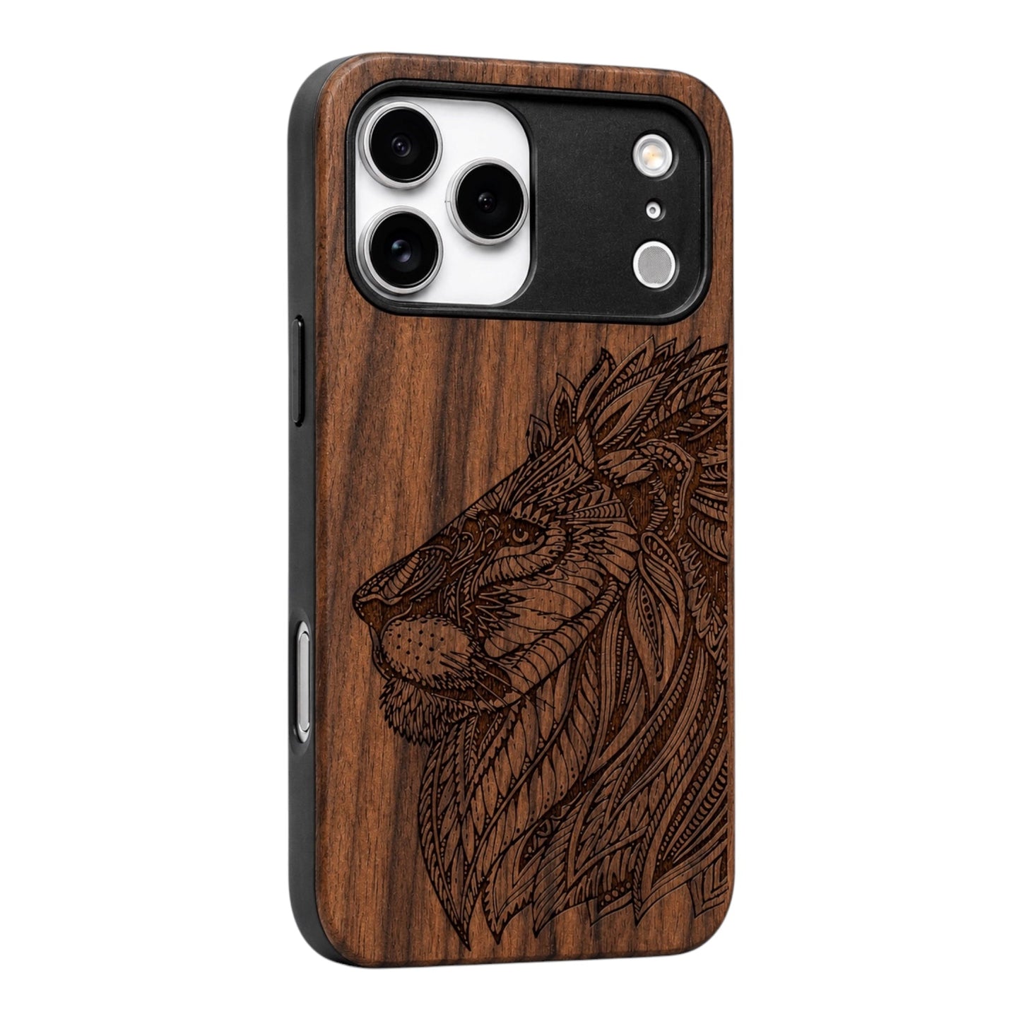 Lion Eden Case made with Walnut Wood for the iPhone 17 Pro Max