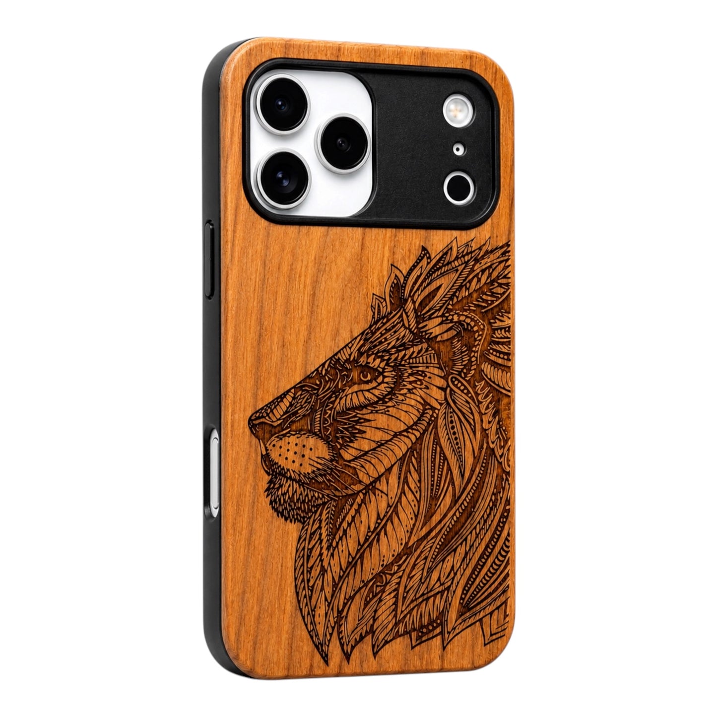 Lion Eden Case made with Cherry Wood for the iPhone 17 Pro