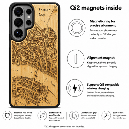 Basel Merian Eden Case aus Bambus für das Samsung Galaxy S26 Ultra mit MagSafe
