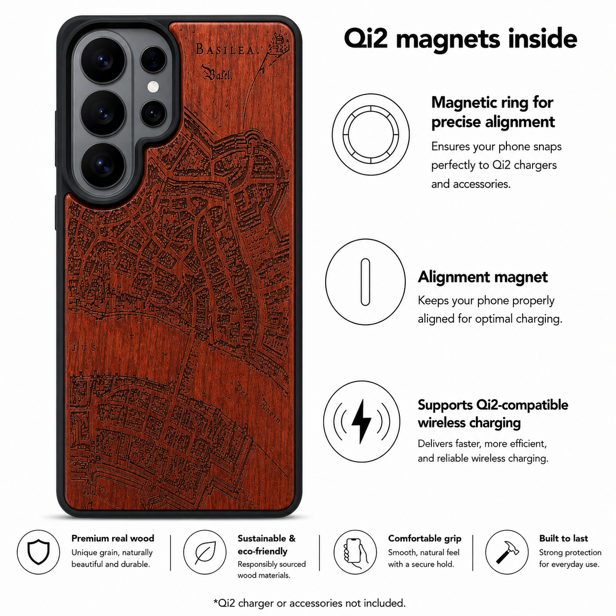 Basel Merian Eden Case aus Rosenholz für das Samsung Galaxy S26 Ultra mit MagSafe