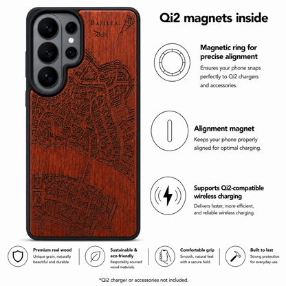 Basel Merian Eden Case aus Rosenholz für das Samsung Galaxy S26 Ultra mit MagSafe