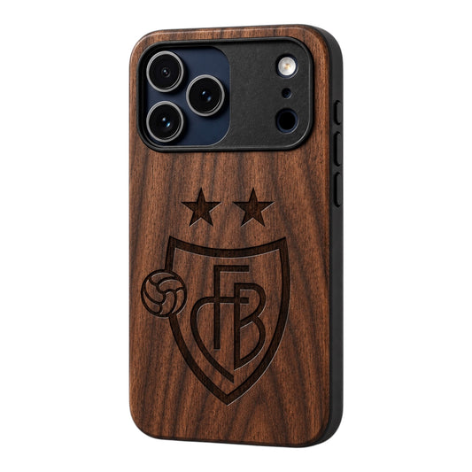 FC Basel Eden Case aus Nussbaumholz für das iPhone 17 Pro mit MagSafe