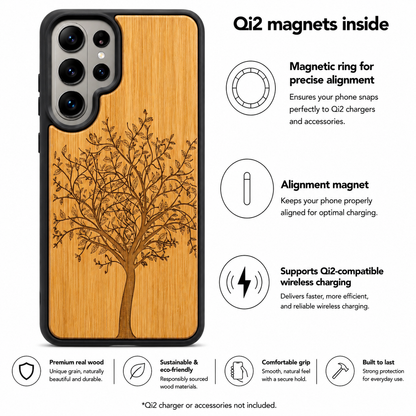 Lebensbaum Eden Case aus Bambus für das Samsung Galaxy S26 Ultra mit MagSafe