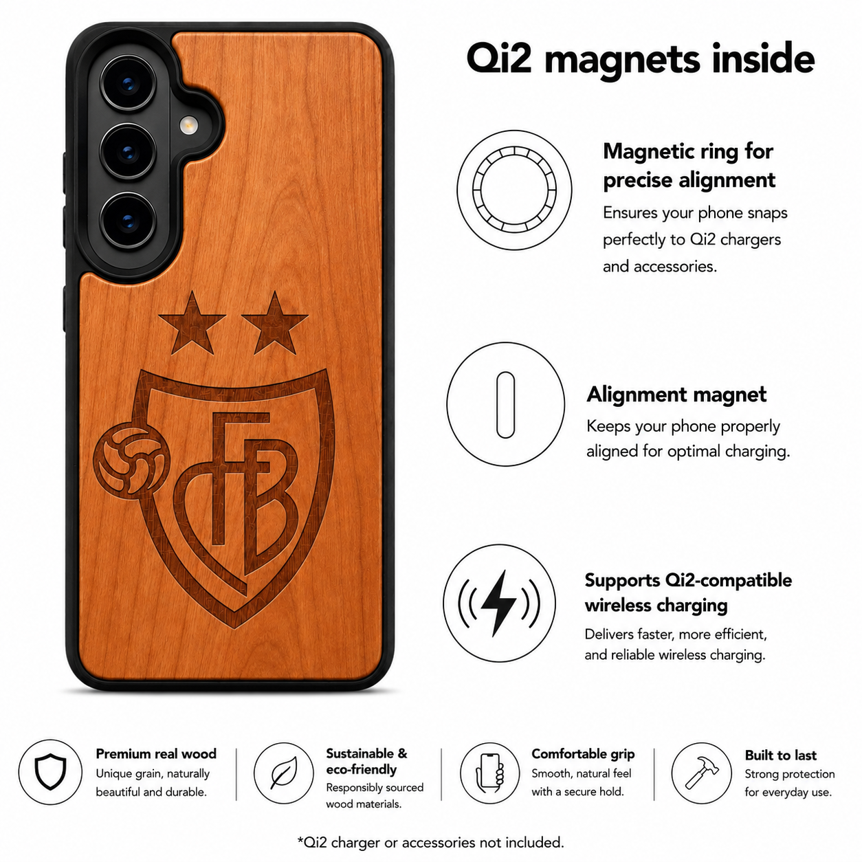FCB Eden Case aus Kirschholz für das Samsung Galaxy S26 mit MagSafe