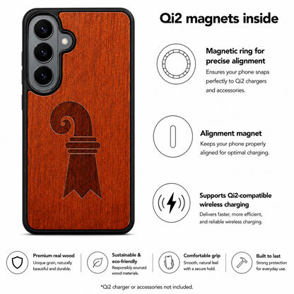 Baslerstab Eden Case aus Rosenholz für das Samsung Galaxy S26 mit MagSafe