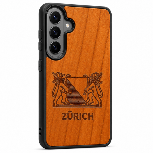 Zürich Wappen Eden Case aus Kirschholz für das Samsung Galaxy S26 mit MagSafe