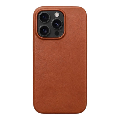 Classic Echtleder Case Cognac-Braun für iPhone 15 Pro