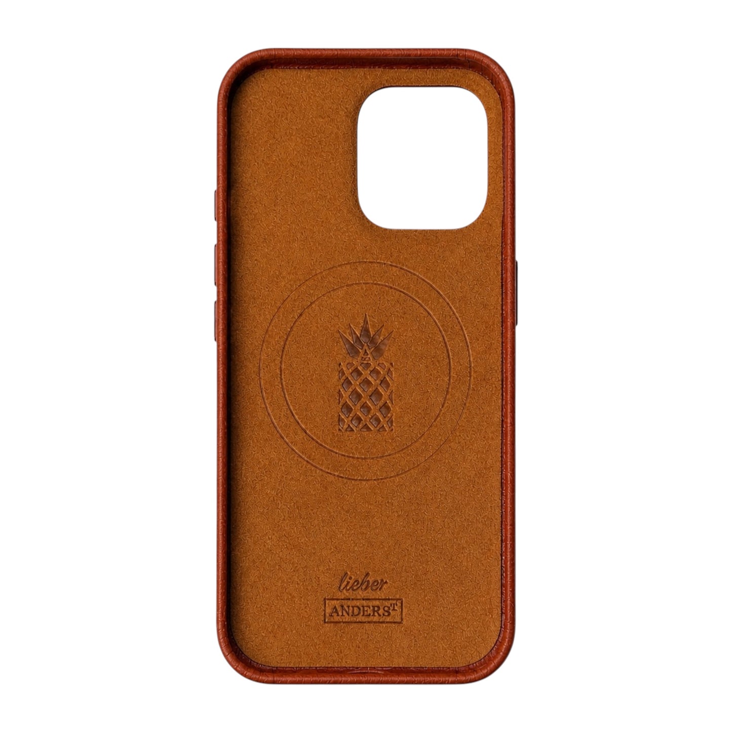 Classic Echtleder Case Cognac-Braun für iPhone 15 Pro