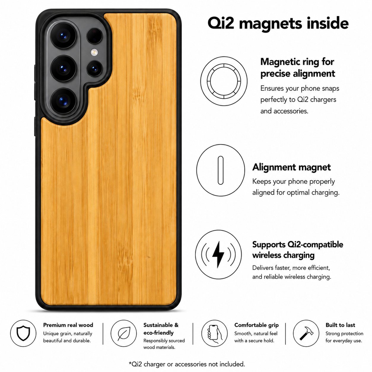 Eden Case aus Bambus für das Samsung Galaxy S26 Ultra mit MagSafe