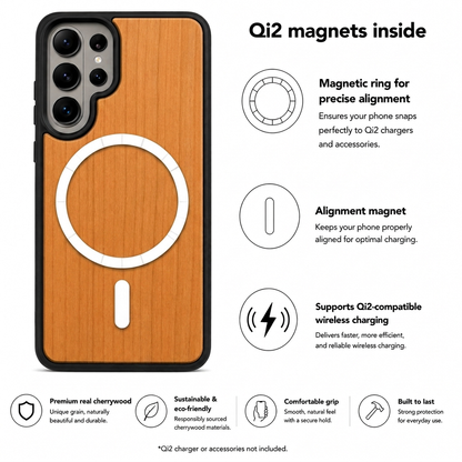 Eden Case aus Kirschholz für das Samsung Galaxy S26 Ultra mit MagSafe