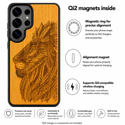 Löwe Eden Case aus Bambus für das Samsung Galaxy S26 Ultra mit MagSafe