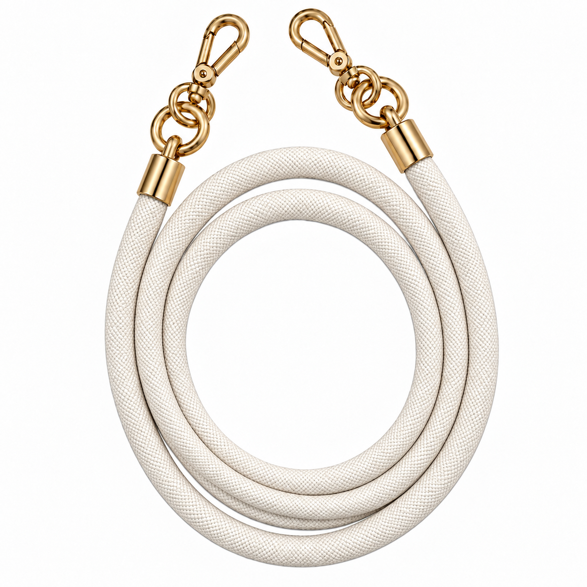 Handykette Creme – 8 mm, 2 goldene Haken, ohne Adapter