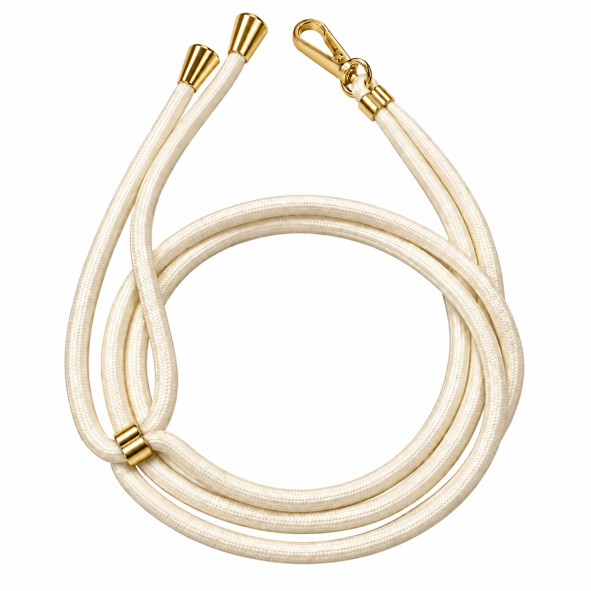 Handykette Creme – 6 mm, 1 goldener Haken, ohne Adapter