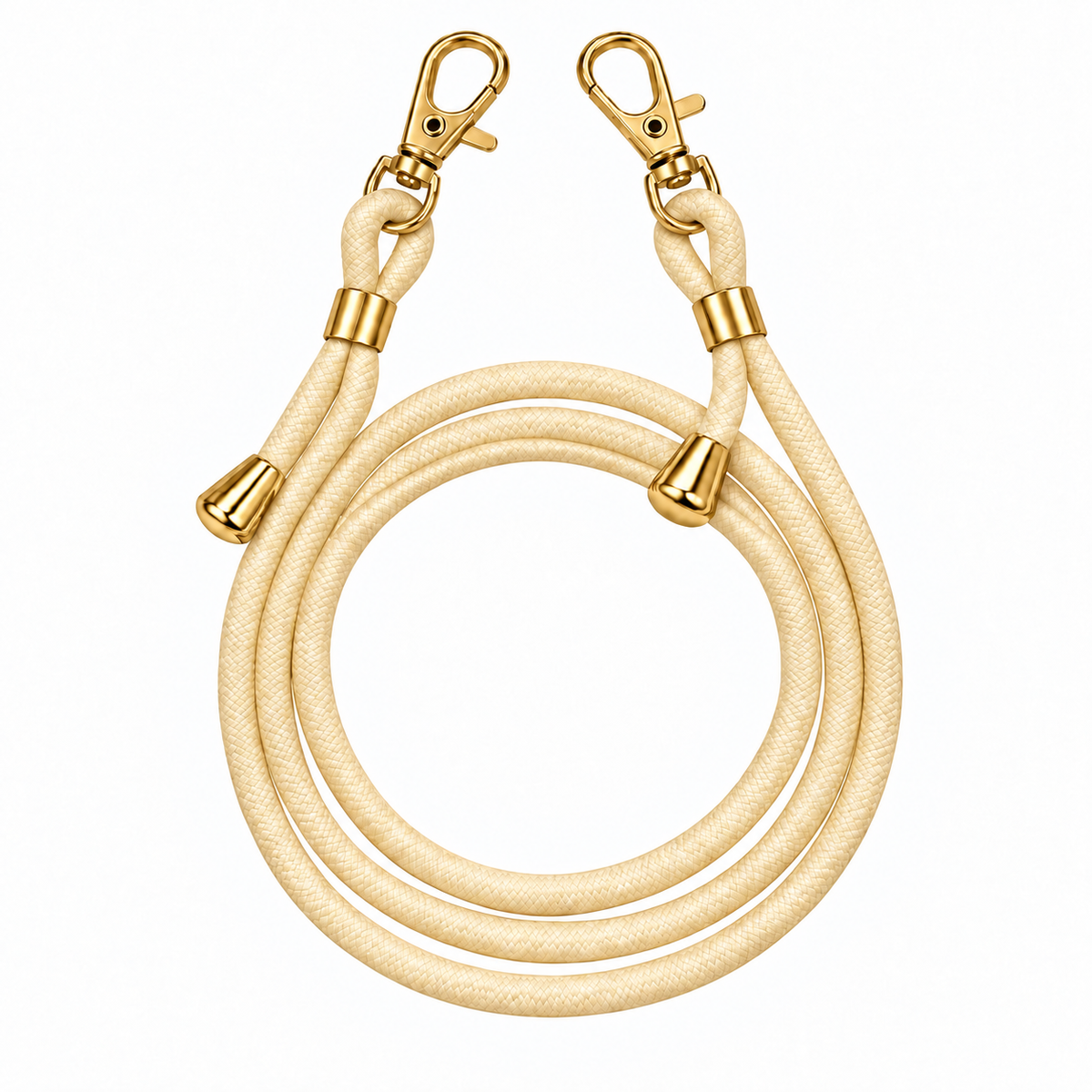 Handykette Creme – 6 mm, 2 goldene Haken, ohne Adapter
