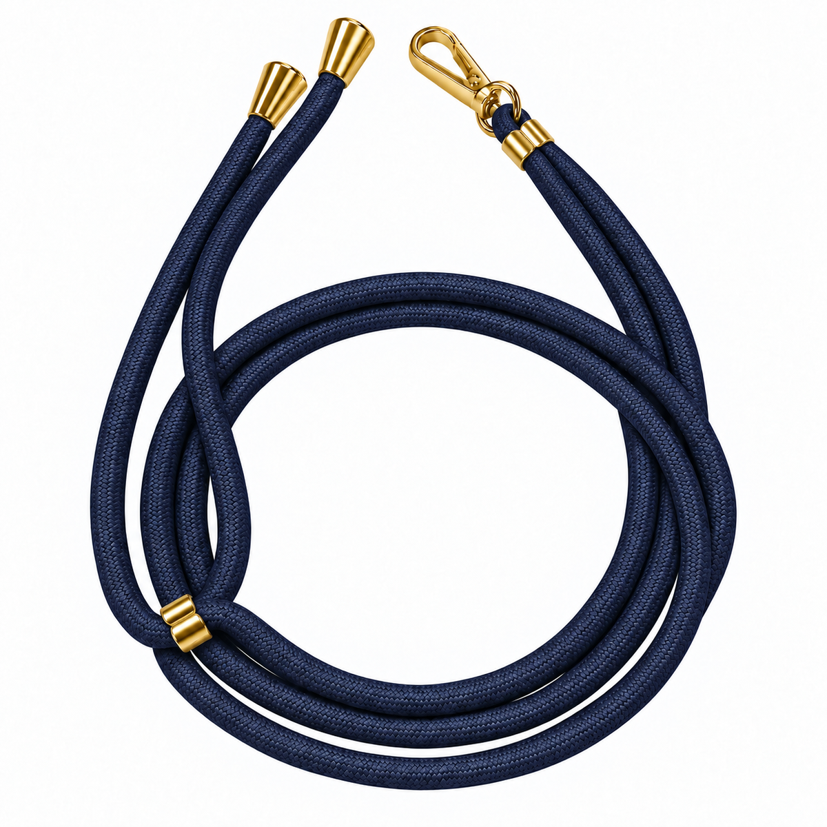 Handykette Dunkelblau – 6 mm, 1 goldener Haken, ohne Adapter
