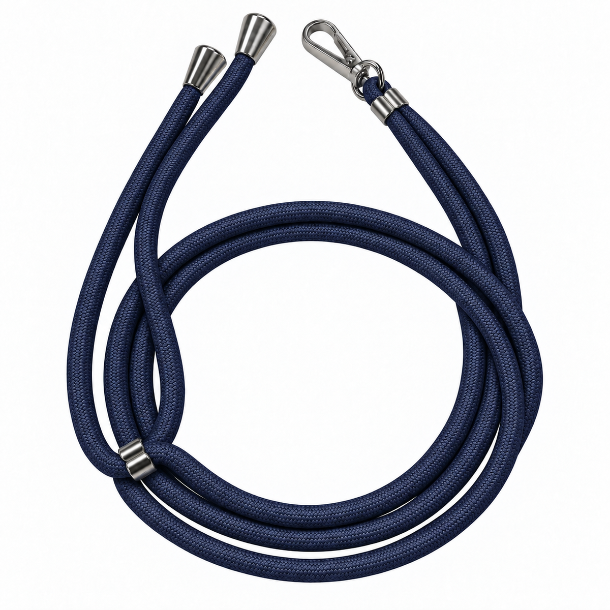 Handykette Dunkelblau – 6 mm, 1 silberner Haken, ohne Adapter