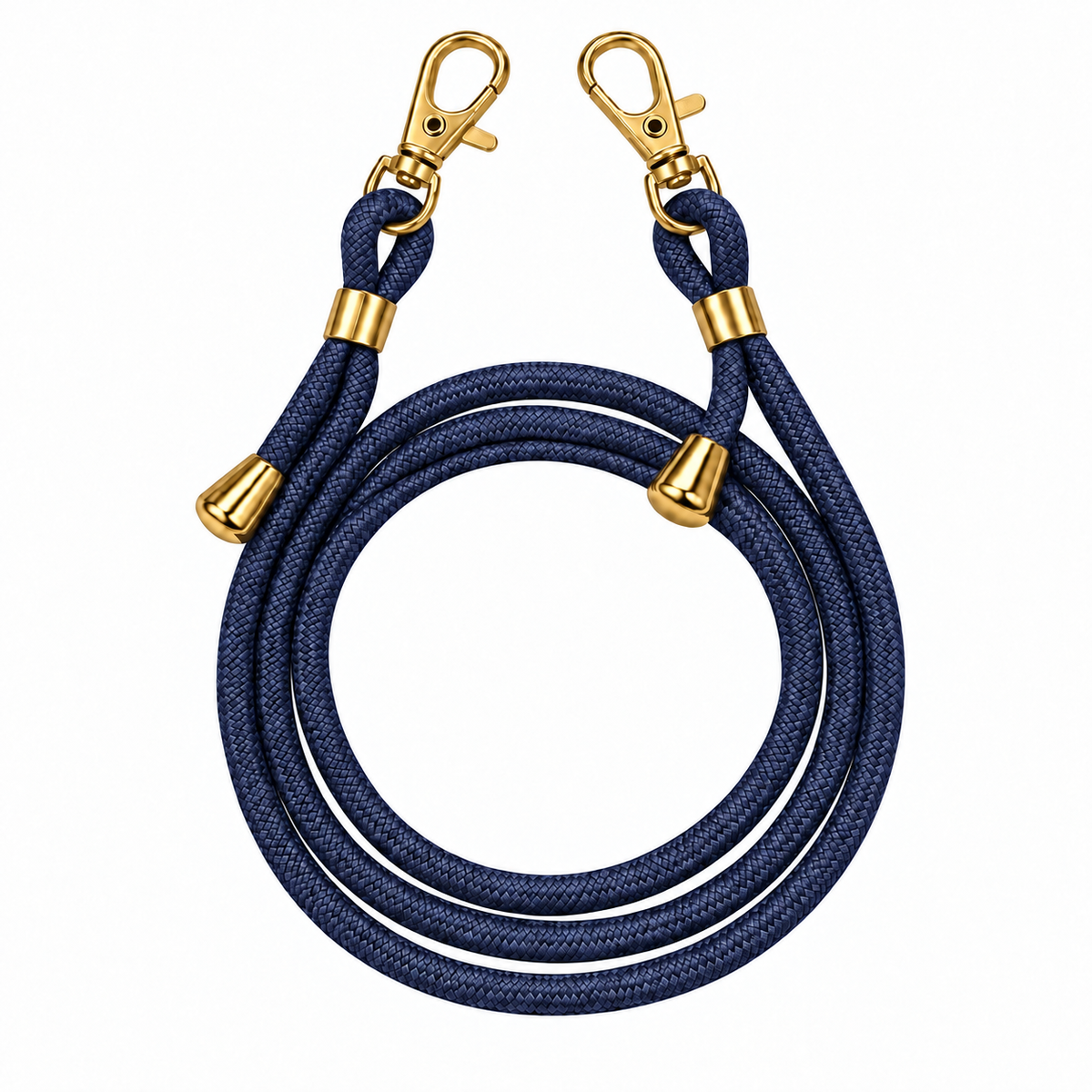 Handykette Dunkelblau – 6 mm, 2 goldene Haken, ohne Adapter