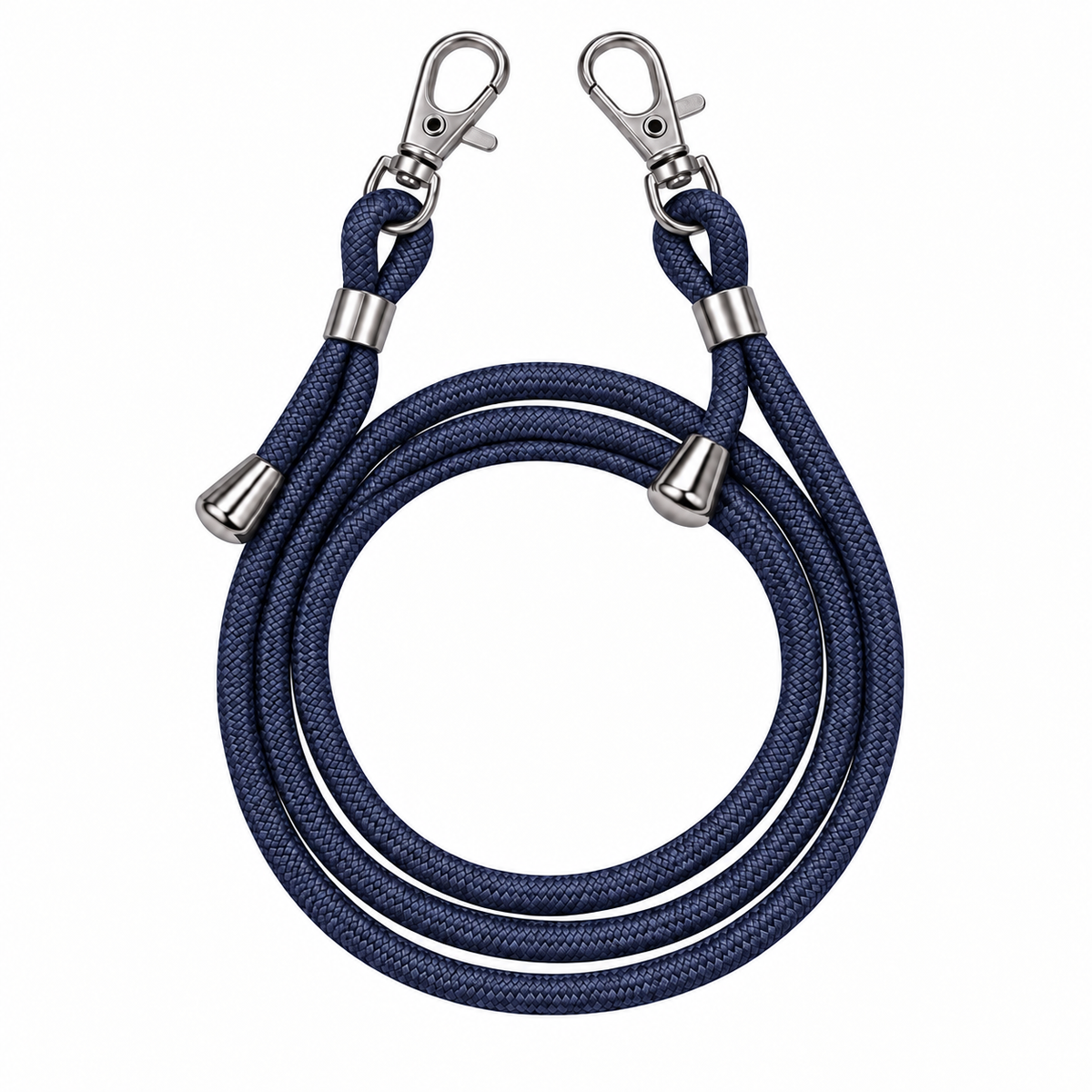 Handykette Dunkelblau – 6 mm, 2 silberne Haken, ohne Adapter