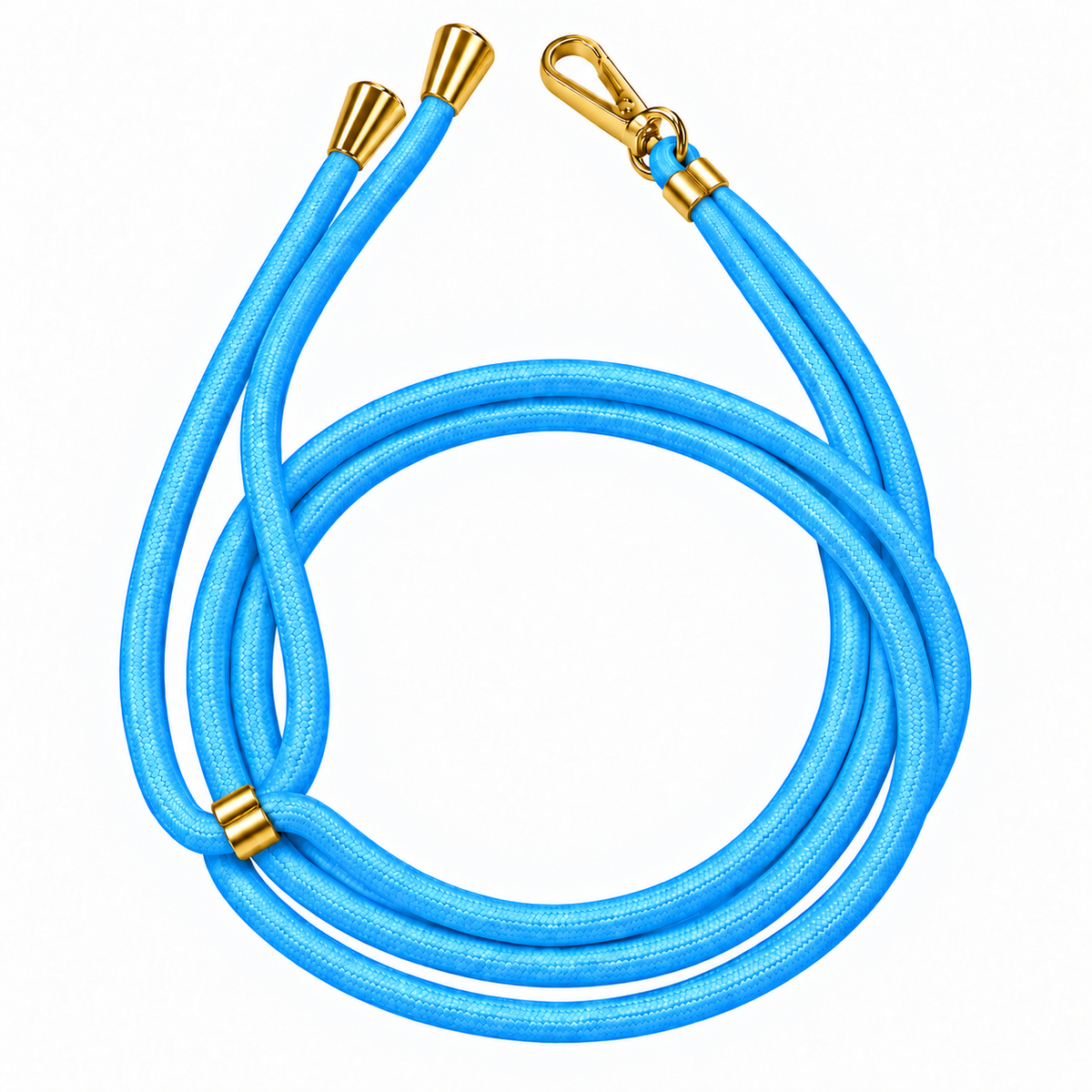Handykette Hellblau – 6 mm, 1 goldener Haken, ohne Adapter