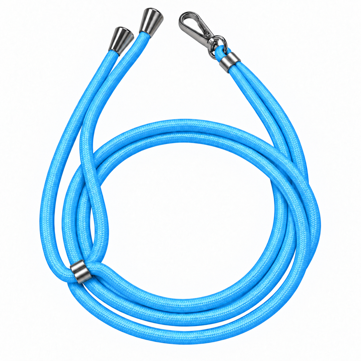 Handykette Hellblau – 6 mm, 1 silberner Haken, ohne Adapter