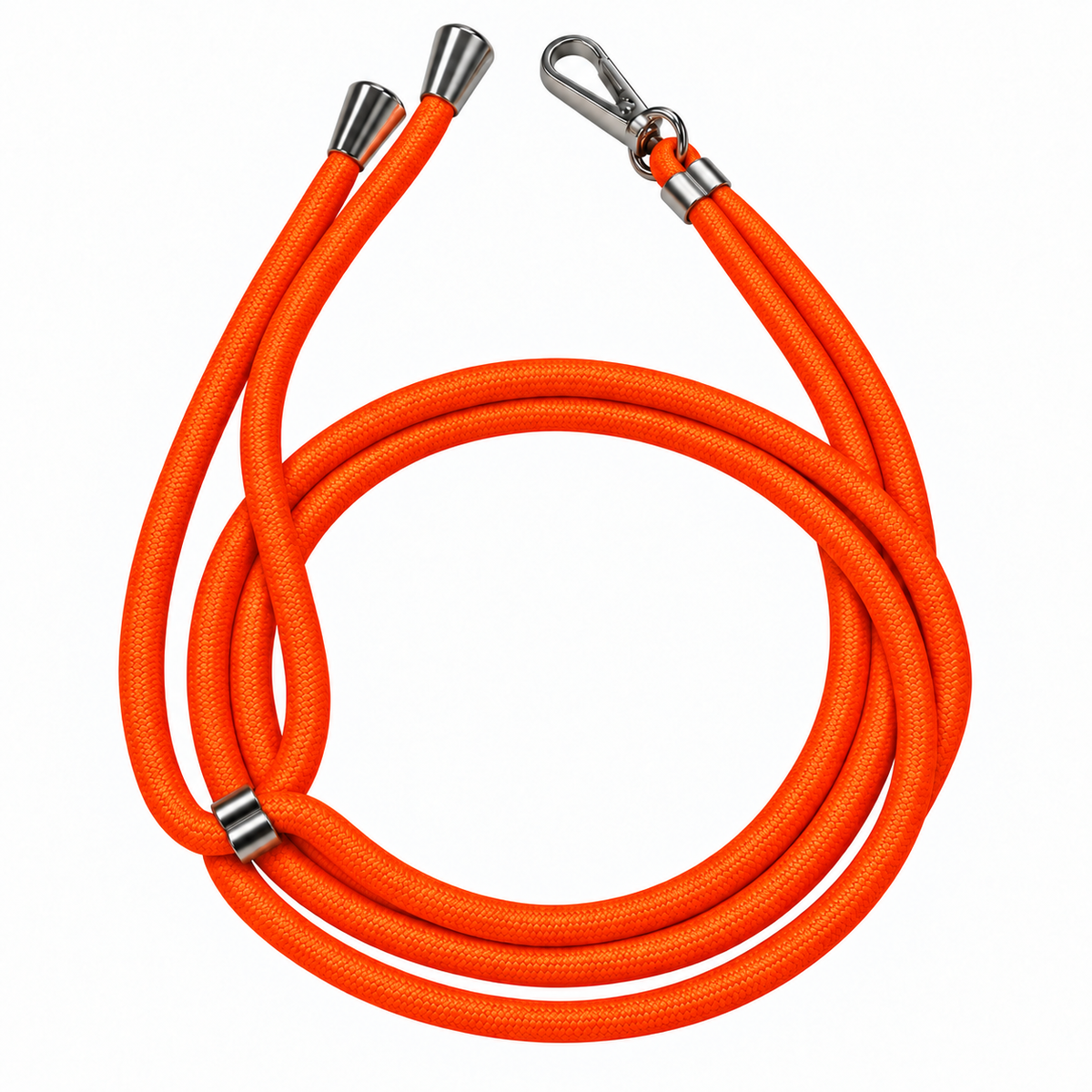 Handykette Orange – 6 mm, 1 silberner Haken, ohne Adapter