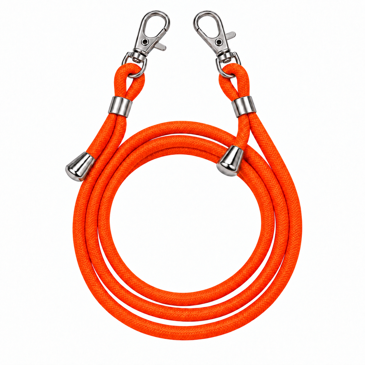 Handykette Orange – 6 mm, 2 silberne Haken, ohne Adapter