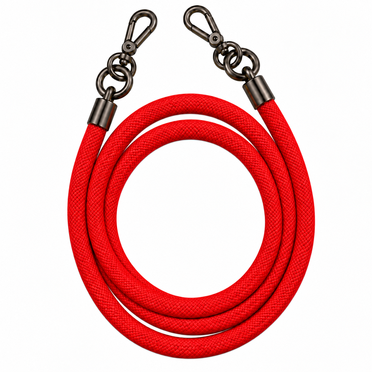 8-mm-Umhängebändel Rot mit zwei schwarzen Haken, ohne Adapter