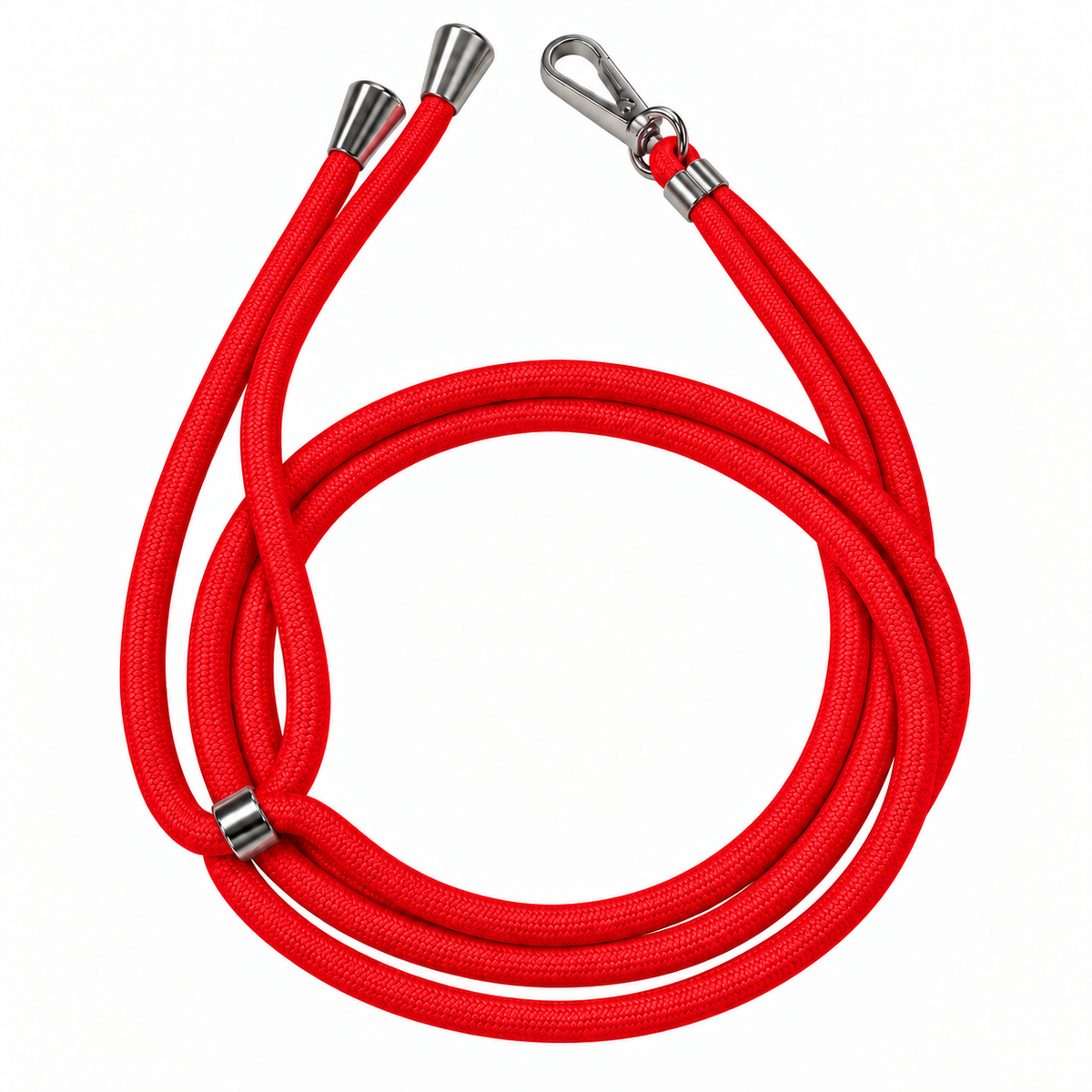 Handykette Rot – 6 mm, 1 silberner Haken, ohne Adapter