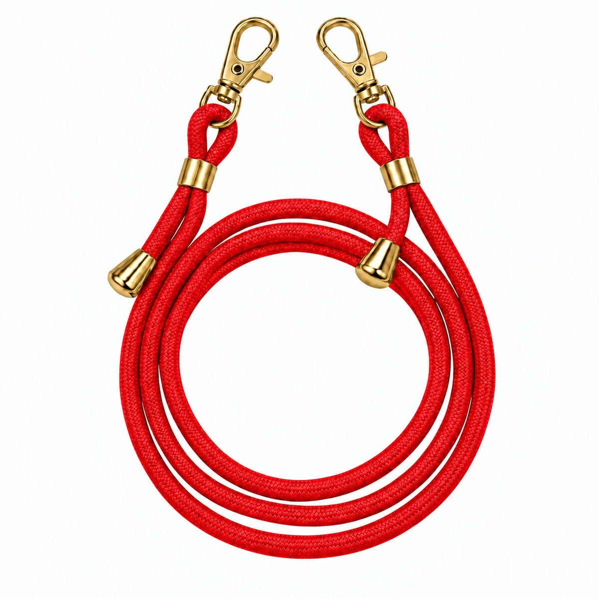 Handykette Rot – 6 mm, 2 goldene Haken, ohne Adapter