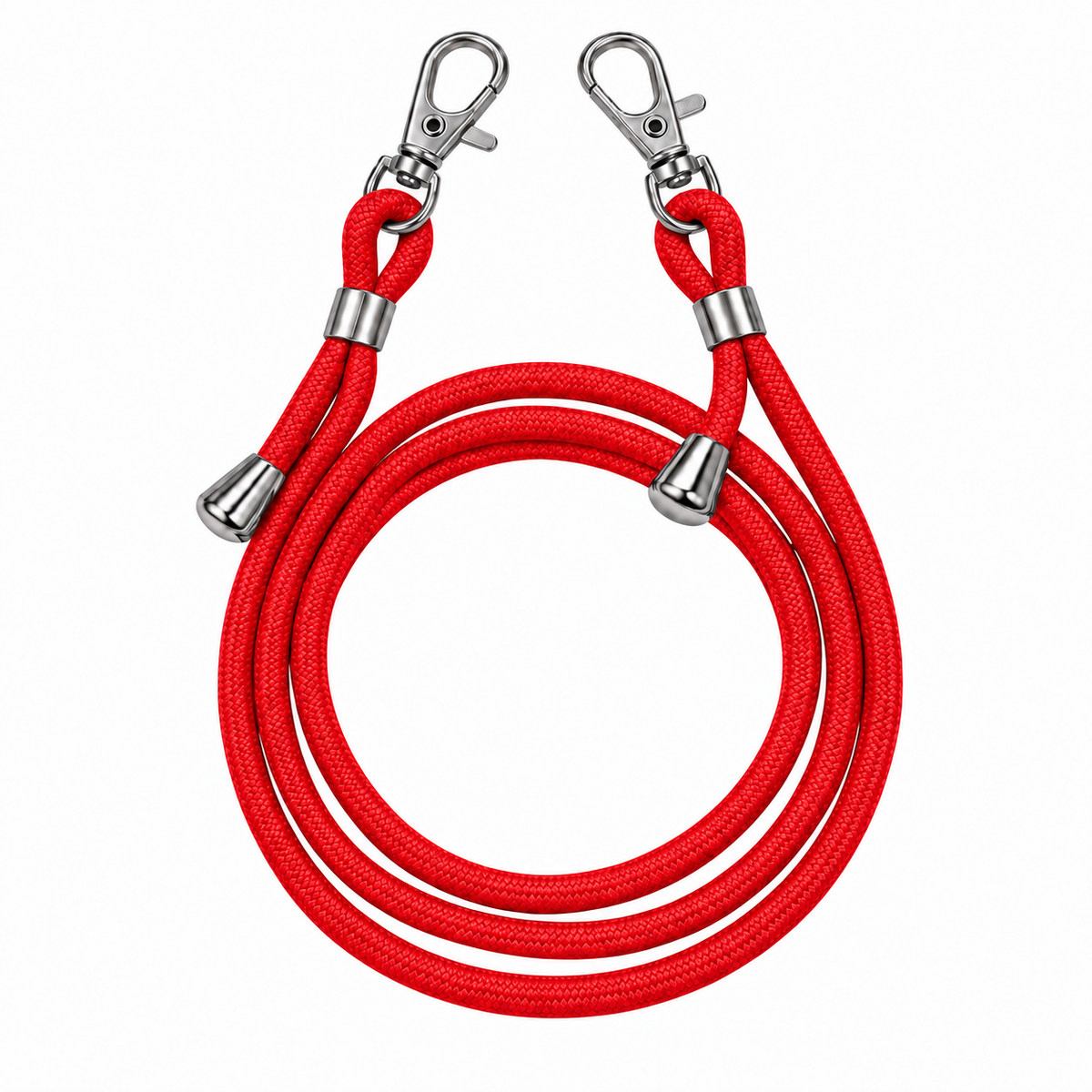 Handykette Rot – 6 mm, 2 silberne Haken, ohne Adapter
