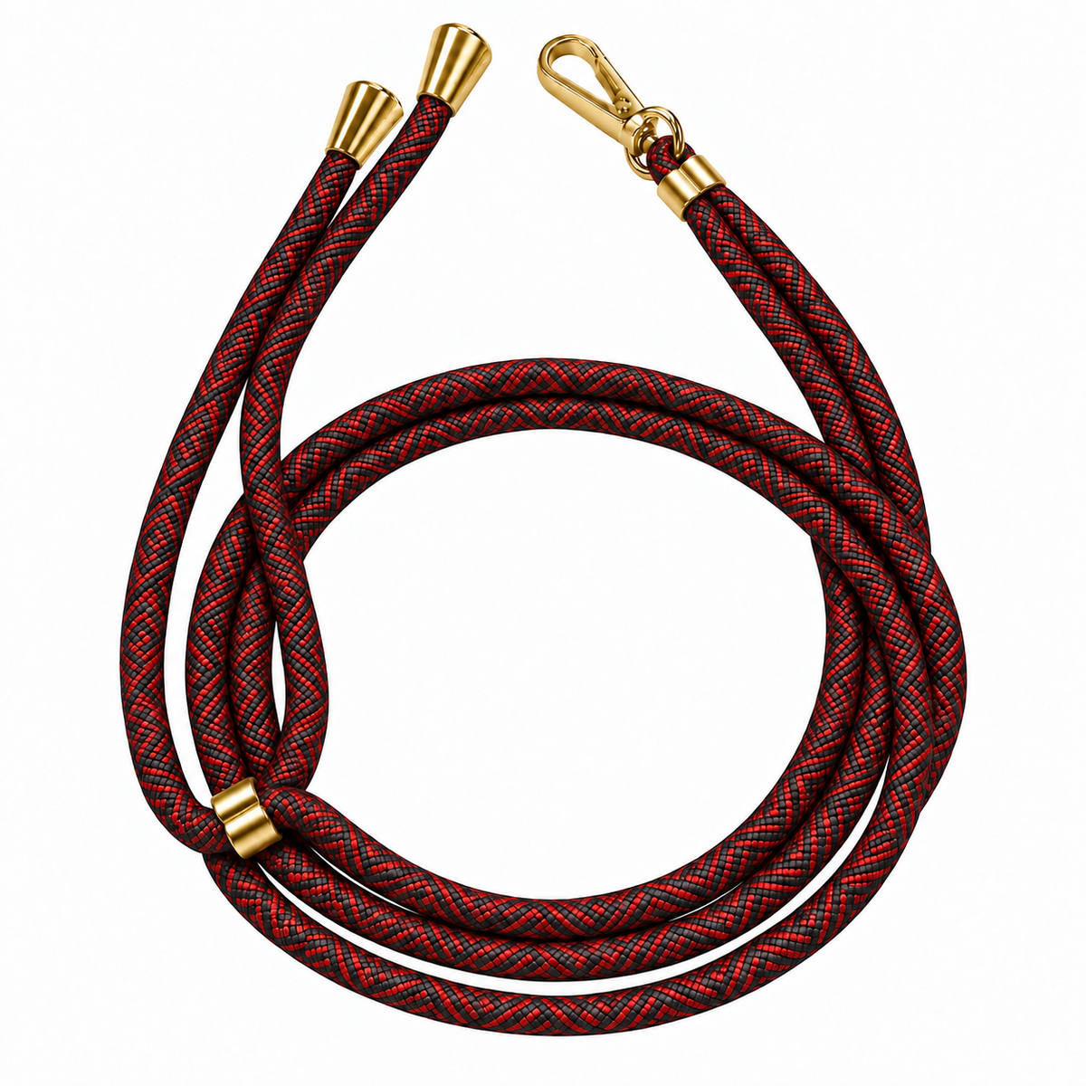 Handykette Rot-Schwarz gemustert – 6 mm, 1 goldener Haken, ohne Adapter