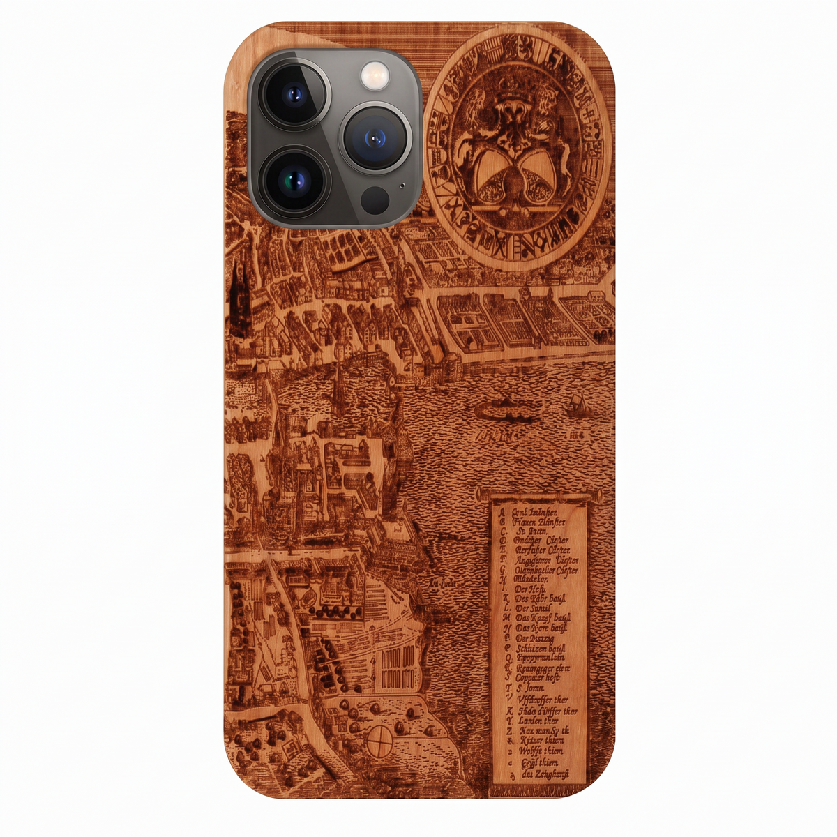 Zürich Merian Eden Case aus Kirschholz für iPhone 14 Pro