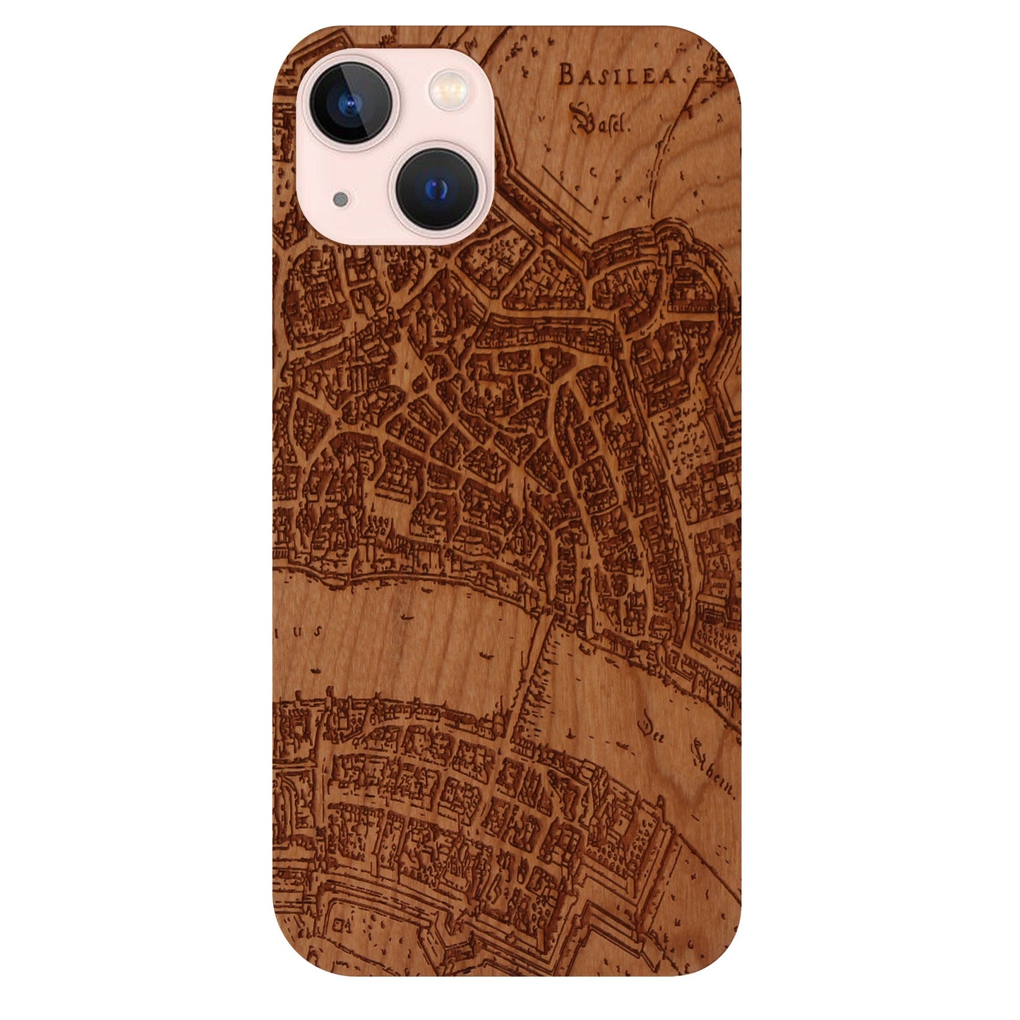Basel Merian Eden case made of cherry wood for the iPhone 15 with MagSafe
