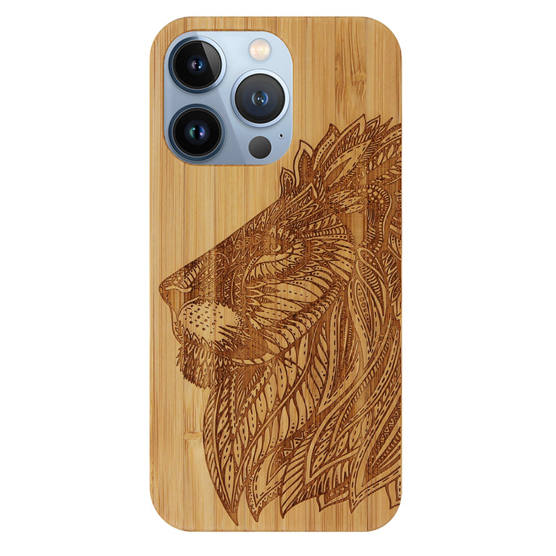 Lion Eden Case made with Bamboo for the iPhone 15 Pro with MagSafe